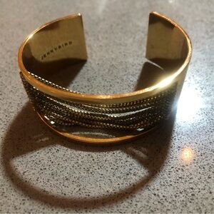 Jenny Bird Gold Cuff with Silver Chain Detail